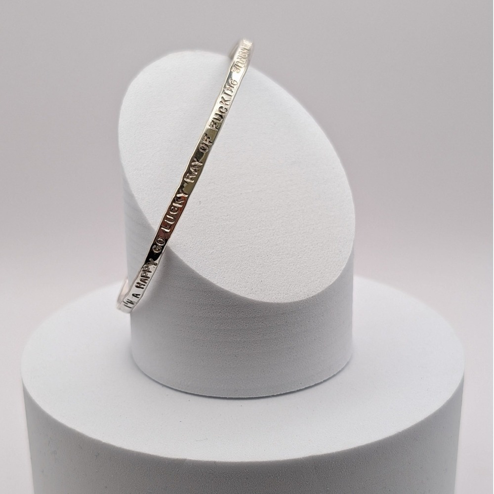 DSD Sterling Silver‎ Ray Of Sunshine Sweary Hand Stamped Cuff Bracelet 925 7g